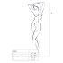Passion BS050 - siateczkowy komplet z sercem i kwiatami (czerwony) - S-L