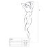 Passion BS054 - Kwiatowy komplet z siatki (czerwony) - S-L