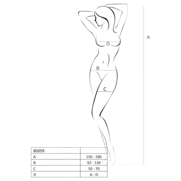 Passion BS059 - komplet siateczkowy - czerwony - S-L