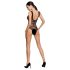 Passion BS086 - przezroczyste body z paskami (czarne) - S-L