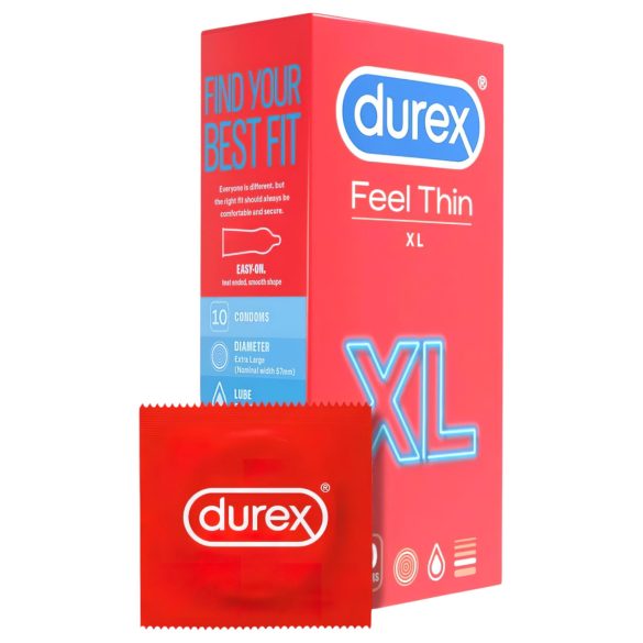 Durex Feel Thin XL - Prezerwatywy o naturalnym odczuciu (10 szt.)