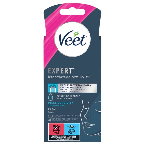 Veet Expert - plastry do depilacji gotowe do użycia - skóra wrażliwa - 20 sztuk