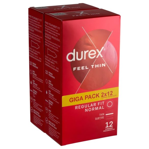 Durex Feel Thin - Naturalne doznania prezerwatywy (2x12 sztuk)