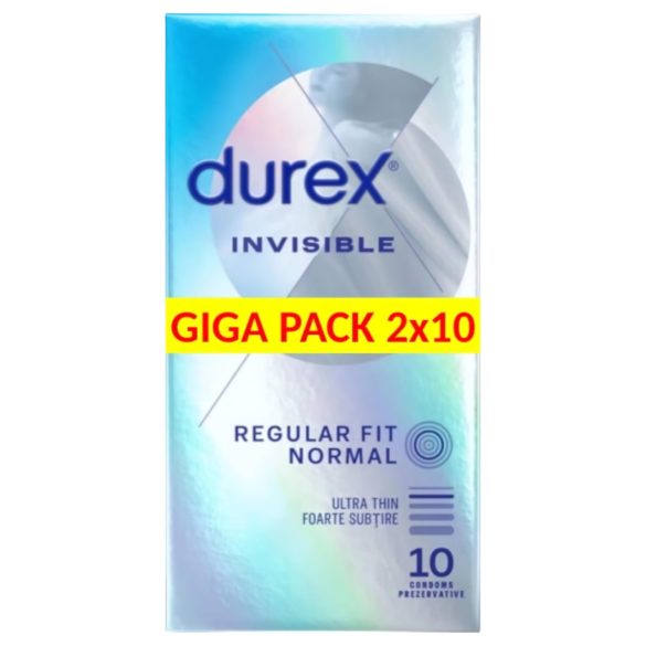 Durex Invisible Extra Czułe - cienkie prezerwatywy (2x10 szt.)