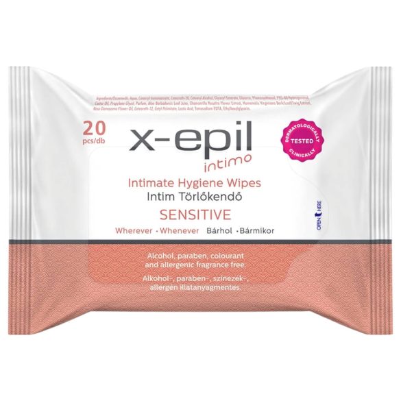 X-Epil Intimo Sensitive - chusteczki do higieny intymnej - 20 sztuk
