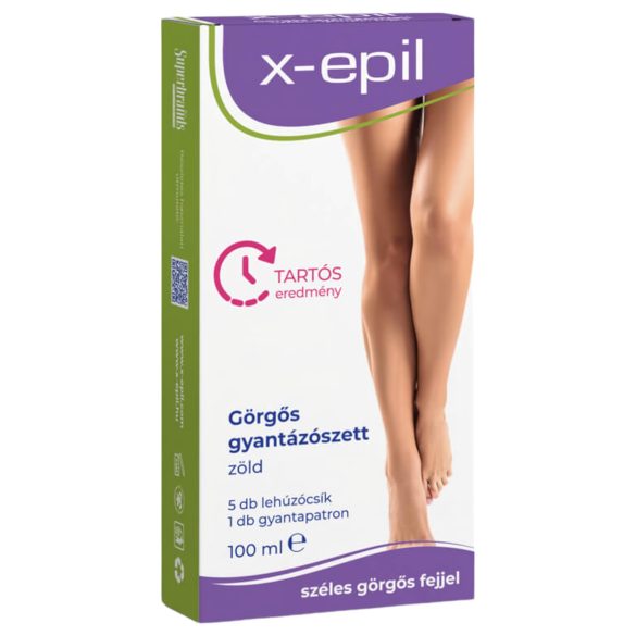 X-Epil - zestaw do depilacji woskiem w rolce - zielony