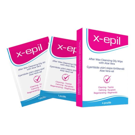 X-Epil - Chusteczki nawilżające po depilacji (4 sztuki) - Aloe Vera