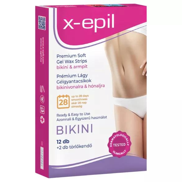X-Epil - plastry do depilacji - bikini i pachy - gotowe do użycia - 12 sztuk