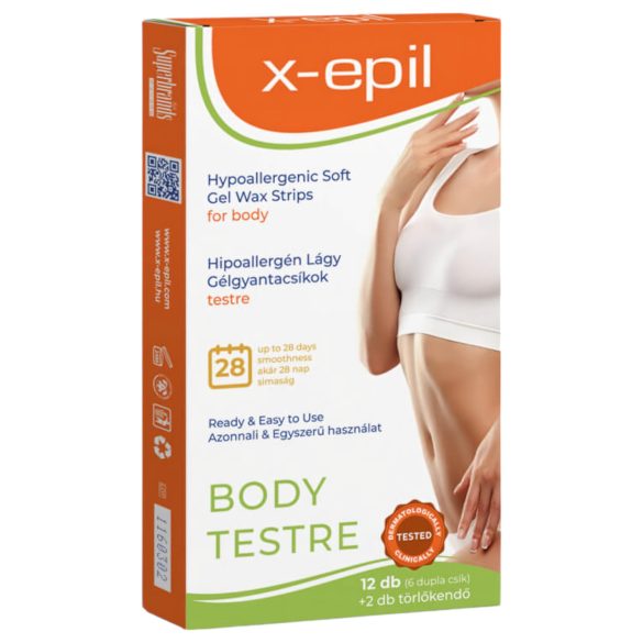 X-Epil - Hipoalergiczne paski z woskiem do ciała (12 szt.)