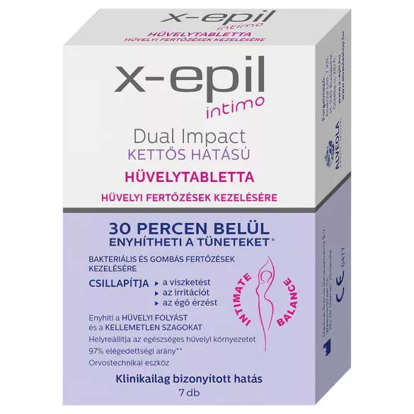 X-Epil Intimo Dual Impact - tabletki dopochwowe - podwójne działanie - 7 sztuk