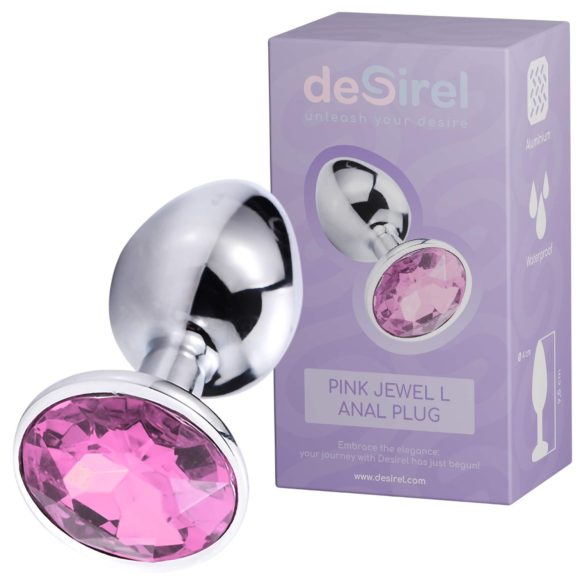 Desirel Pink Jewel L - korek analny (srebrno-różowy)