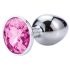 Desirel Pink Jewel L - korek analny (srebrno-różowy)