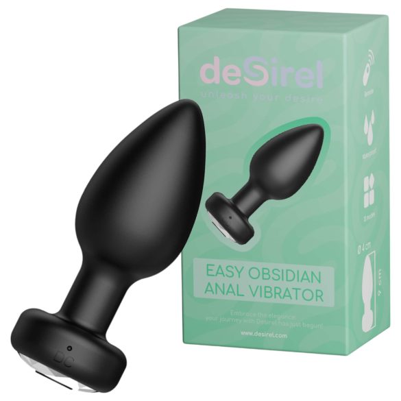 Desirel Easy Obsidian - akumulatorowy, radiowy wibrujący korek analny (czarny)