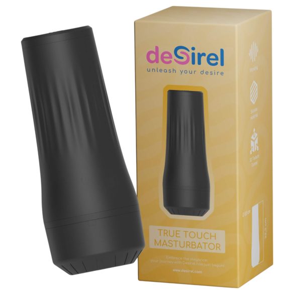 Desirel True Touch - realistyczna wibrująca pochwa (naturalna-czarna)