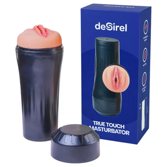 Desirel True Touch - realistyczna wibrująca masturbator - cielisty/czarny