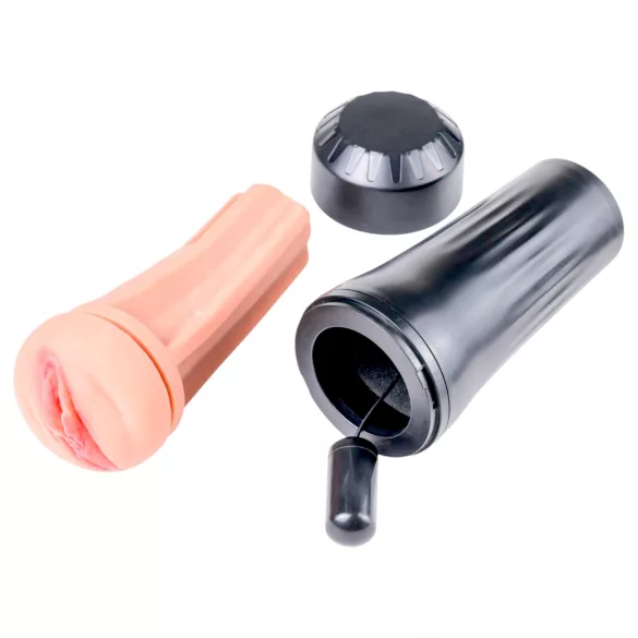 Desirel True Touch - realistyczna wibrująca masturbator - cielisty/czarny