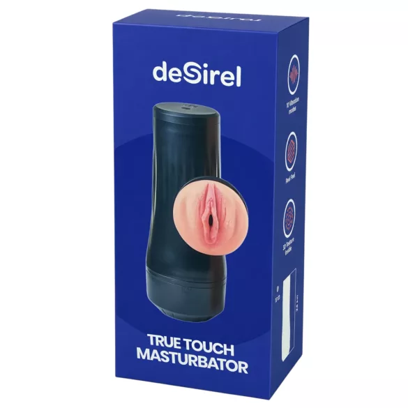 Desirel True Touch - realistyczna wibrująca masturbator - cielisty/czarny