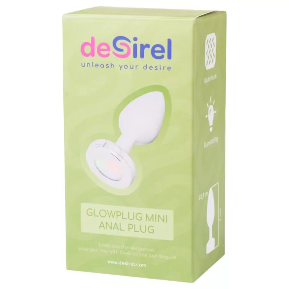 Desirel - analny korek świecący - mały - srebrny