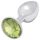 Sunfo - metalowy analny plug z limonkowym kamieniem (srebrny)