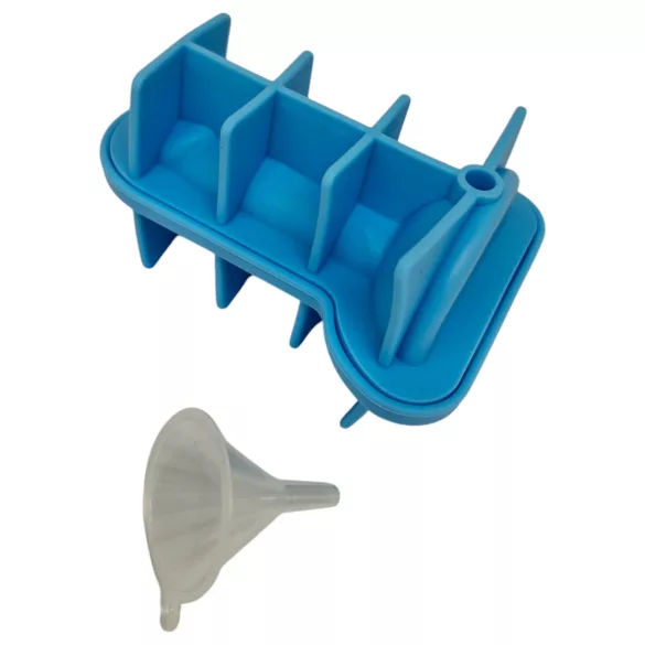 Dildo - foremka do lodu - kształt penisa - silikon - niebieski