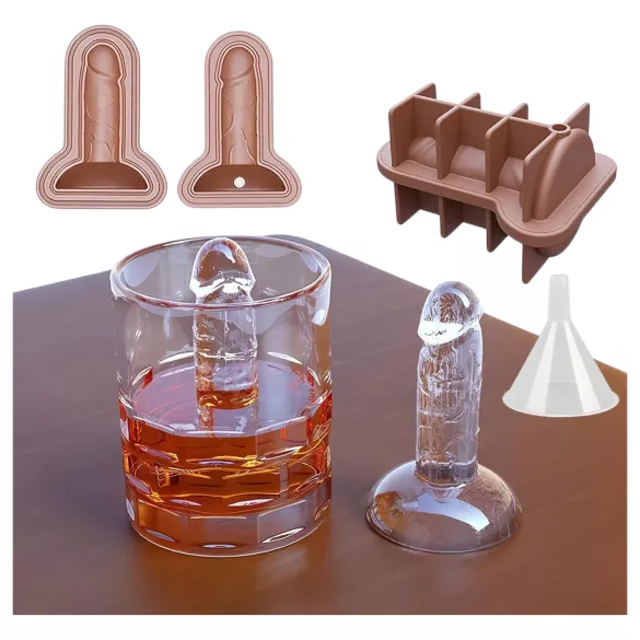 Dildo - foremka do lodu - kształt penisa - silikon - niebieski