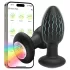 Desirel - wibrujący analny plug z kolorowym światłem LED - sterowany aplikacją, 10 trybów wibracji (czarny)