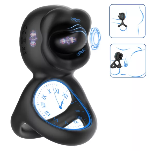 Biu-Biu - pierścień na penisa z wibratorem do łechtaczki - czarny