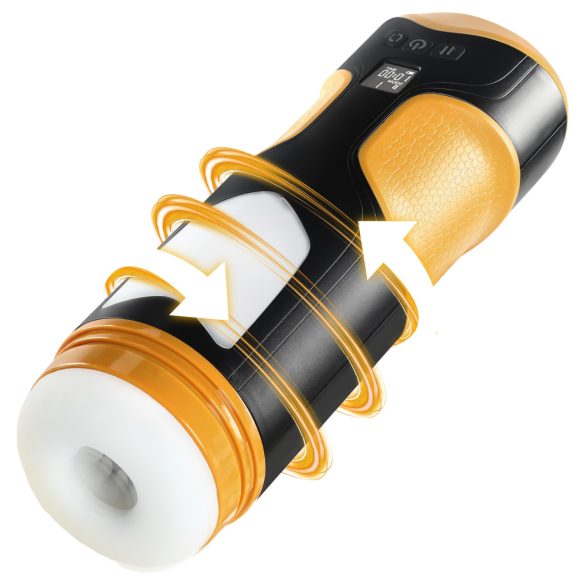 Lonely - masturbator męski z funkcją pchającą i obrotową - czarny