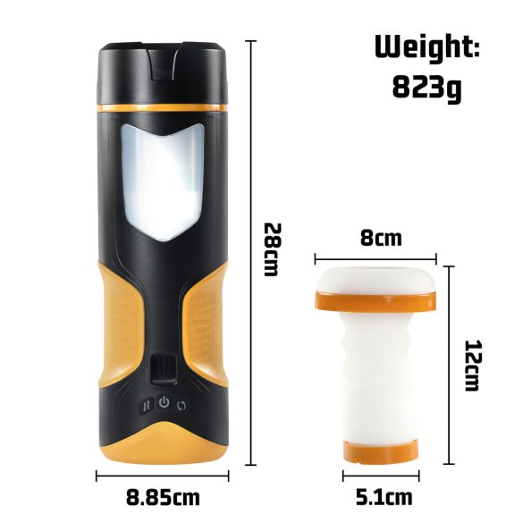 Lonely - masturbator męski z funkcją pchającą i obrotową - czarny