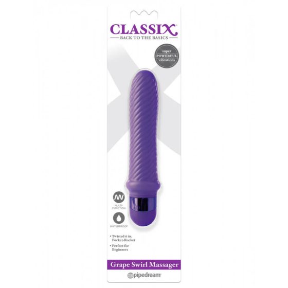 Classix Grape Swirl - wibrator na drążku (fioletowy)