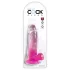 King Cock Clear 7 - dildo z jądrami - realistyczny - różowy
