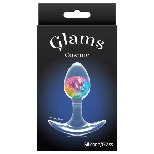 NS Novelties - korek analny - przezroczysty - tęczowy - S