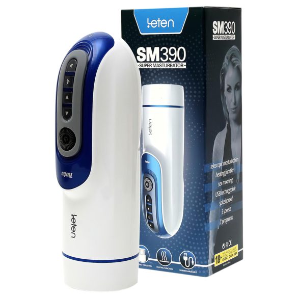 Leten SM390 - jęczący, grzejący masturbator (biały)