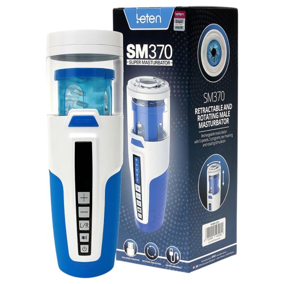 Leten SM370 - jęcząca, obrotowa masturbator (biały)