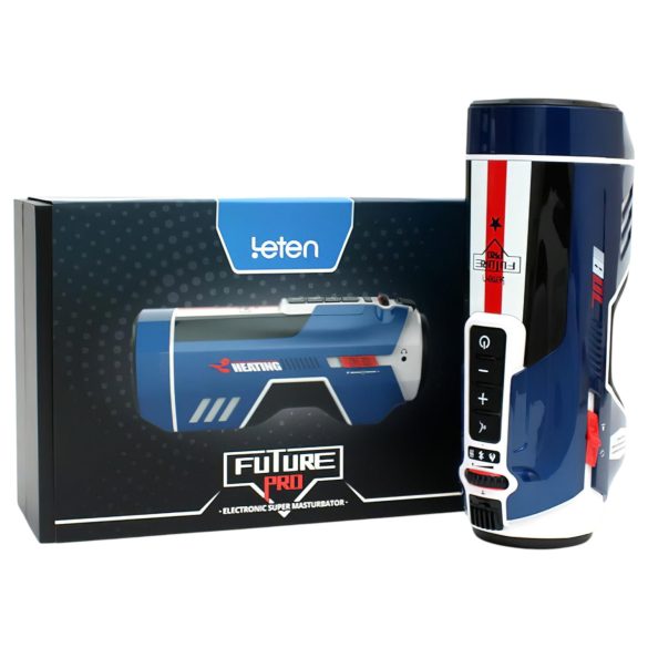 Leten SM Future Pro - sieciowy masturbator pchający, jęczący, ściskający, podgrzewany (niebieski)
