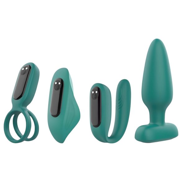 Sex HD - akumulatorowy, zdalny zestaw wibratorów, 4 sztuki (zielony)