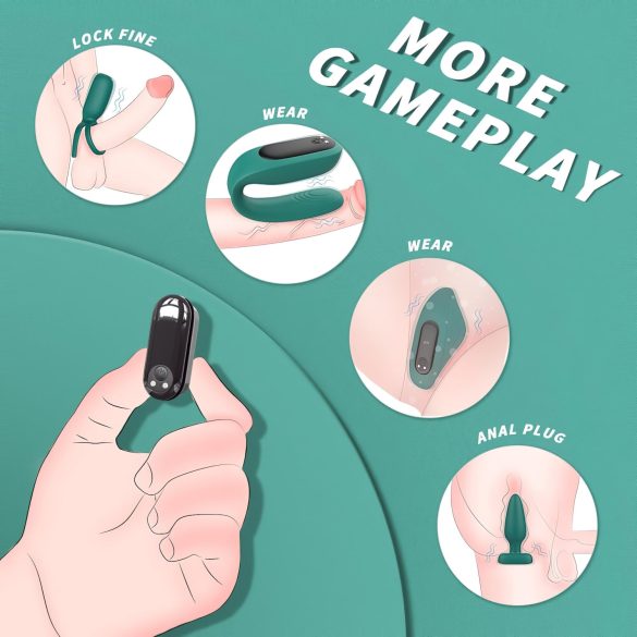 Sex HD - zestaw wibratorów 4 sztuki - bezprzewodowy pilot - akumulator - zielony