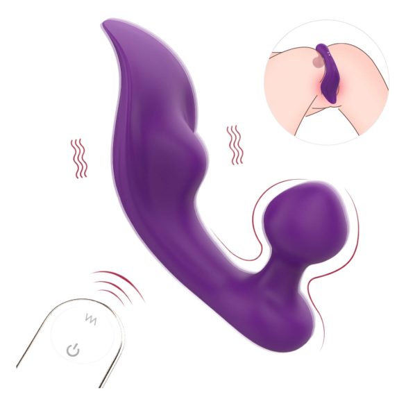 Sex HD Chomper - wodoodporny wibrator łechtaczki i anusa (fioletowy)