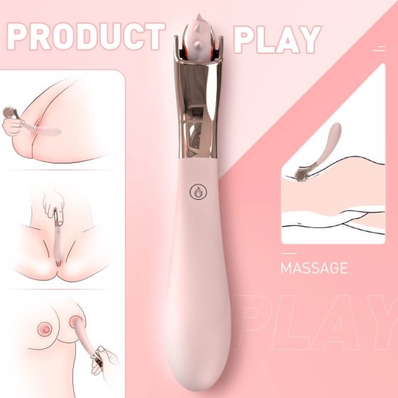 Sex HD - ładowalny, wodoodporny wibrator z wahadełkiem (różowy)