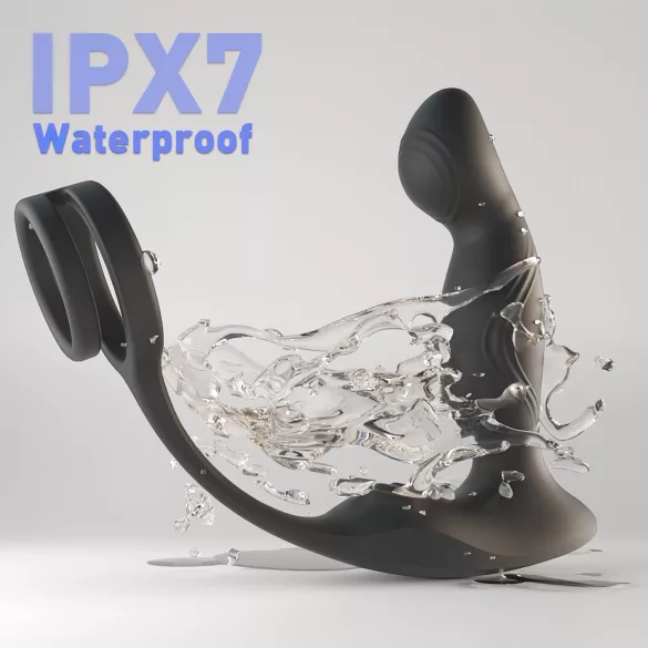 Sex HD Virgil - wibrujący masażer prostaty z pierścieniem na penisa i jądra