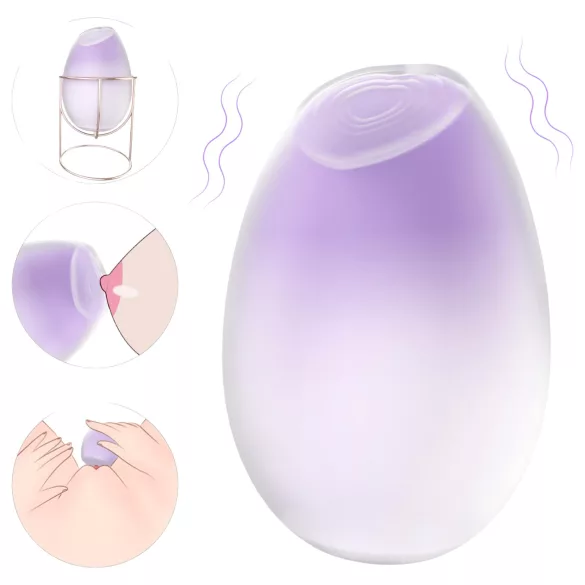 Sex HD - stymulator sutków i łechtaczki 2w1 - silikon - fioletowy