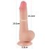 Lovetoy - dildo z przyssawką - dwuwarstwowy realistyczny - 19,5 cm - cielisty
