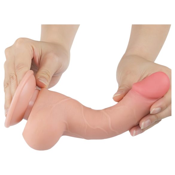 Lovetoy - dildo z przyssawką - dwuwarstwowy realistyczny - 19,5 cm - cielisty