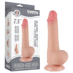   Lovetoy - dildo realistyczne z jądrami - podwójna warstwa - 20 cm - cielisty