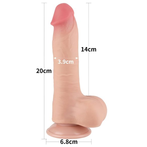 Lovetoy - dildo realistyczne z jądrami - podwójna warstwa - 20 cm - cielisty