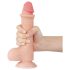 Lovetoy - dildo realistyczne z jądrami - podwójna warstwa - 20 cm - cielisty