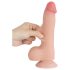 Lovetoy - dildo realistyczne z jądrami - podwójna warstwa - 20 cm - cielisty