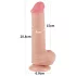 Lovetoy - dildo podwójna warstwa z jądrami - 20,8 cm - naturalny