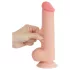 Lovetoy - dildo podwójna warstwa z jądrami - 20,8 cm - naturalny