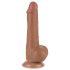 Lovetoy - dildo z jądrami - podwójna warstwa - 19,5 cm - cielisty